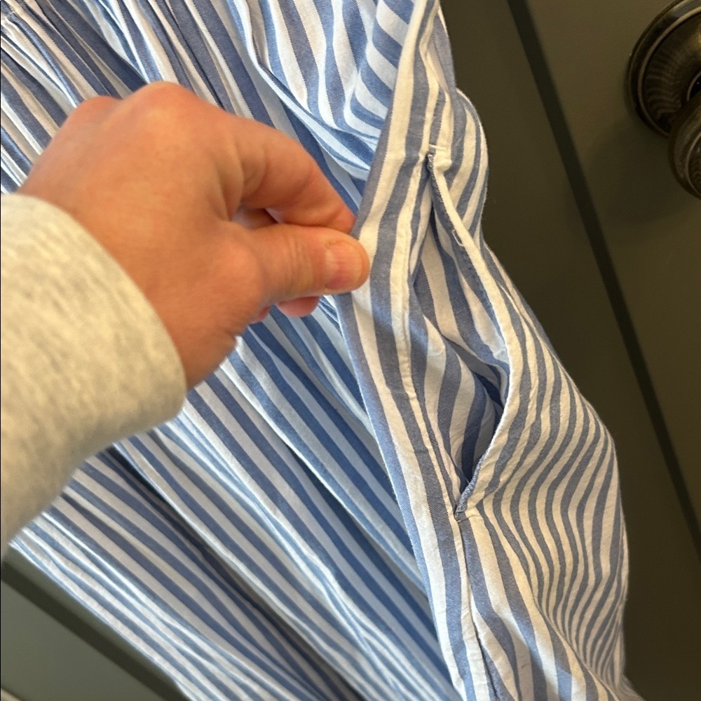 Croft & Barrow Blue and White Striped Midi Dress Size Large - Picture 5 of 5